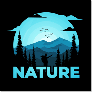 Forest Trees Hiking Adventure Outdoor Graphic Tee Posters and Art